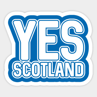 YES SCOTLAND, Scottish Independence White and Saltire Blue Layered Text Slogan Sticker